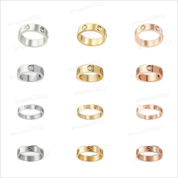 

French luxury designer love screw ring mens rings classic luxury designer ring women Titanium steel Gold-Plated Jewelry Gold Silver Rose Never fade 4 5 6mm