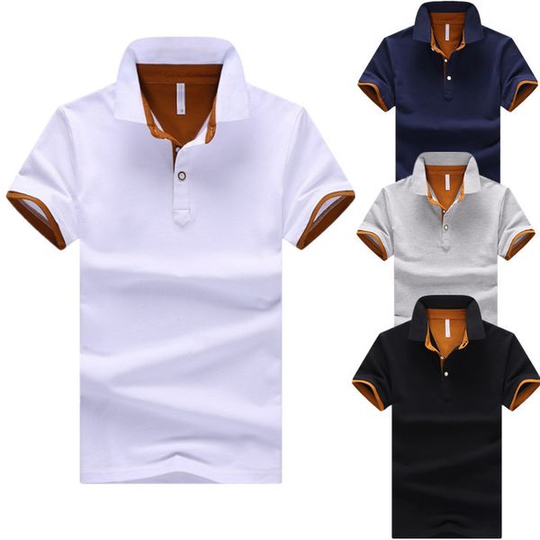 summer mens polos shirts short sleeve fashion breathable shirt casual stitching aa, White;black
summer mens polos shirts short sleeve fashion breathable shirt casual stitching aa, White;black
