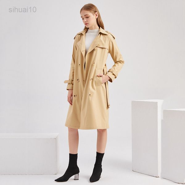 autumn femlae windbreaker fashion british style solid lapel belt women trenchcoat fashion temperament long windbreaker l220725, Tan;black
autumn femlae windbreaker fashion british style solid lapel belt women trenchcoat fashion temperament long windbreaker l220725, Tan;black