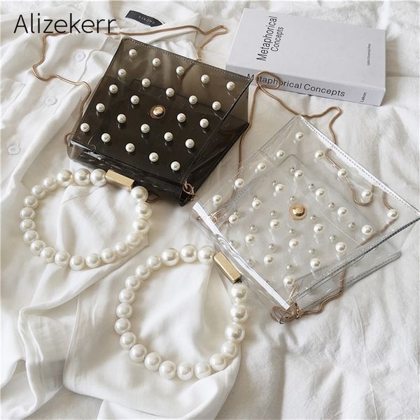 clear pvc jelly bag women summer korean chain transparent pearl handle jelly messenger bag fashion ladies shoulder bag 220809
clear pvc jelly bag women summer korean chain transparent pearl handle jelly messenger bag fashion ladies shoulder bag 220809