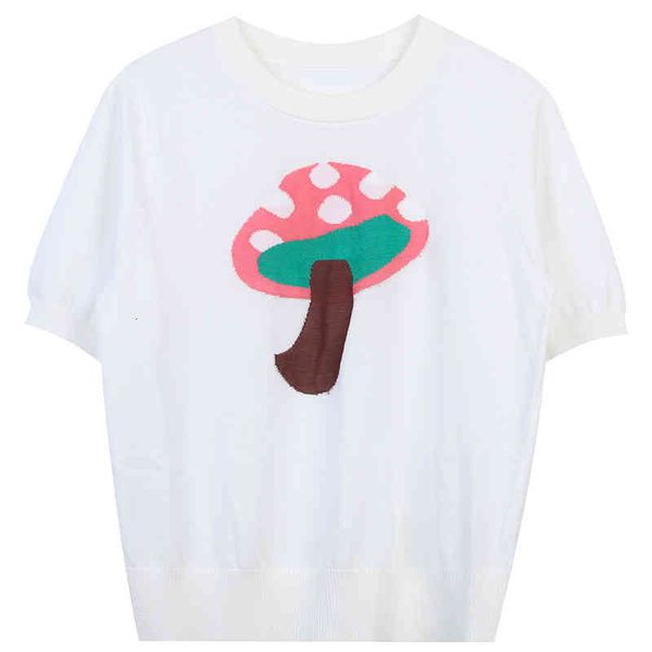 women's sweaters soft waxy t-shirt women's spring and summer color contrast mushroom embroidery sweet casual round neck short slee, White;black
women's sweaters soft waxy t-shirt women's spring and summer color contrast mushroom embroidery sweet casual round neck short slee, White;black