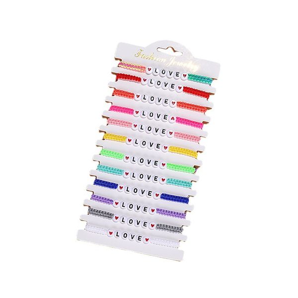 12pc/pack love hope acrylic 26 letter braided bracelet set adjustable rope friendship jewelry charm bracelets lovely women men, Golden;silver
12pc/pack love hope acrylic 26 letter braided bracelet set adjustable rope friendship jewelry charm bracelets lovely women men, Golden;silver