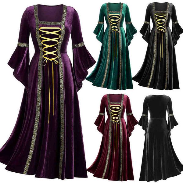 new medieval renaissance cosplay vintage gothic bandage women dress flare sleeve floor length goth vampire witch dresses 2xl l220714, Black;red
new medieval renaissance cosplay vintage gothic bandage women dress flare sleeve floor length goth vampire witch dresses 2xl l220714, Black;red