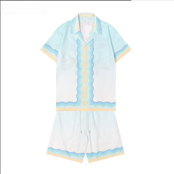 men's suit tracksuits short sleeve shirt light blue wave print hawaiian seaside beach shorts loose contrast color women couple lapel ca, Gray
men's suit tracksuits short sleeve shirt light blue wave print hawaiian seaside beach shorts loose contrast color women couple lapel ca, Gray