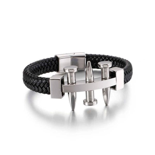 men's leather bracelet, silver, gold, black, titanium, steel, three nails, blood silk, hand weaving, jewelry classic bracelets skull, Golden;silver
men's leather bracelet, silver, gold, black, titanium, steel, three nails, blood silk, hand weaving, jewelry classic bracelets skull, Golden;silver
