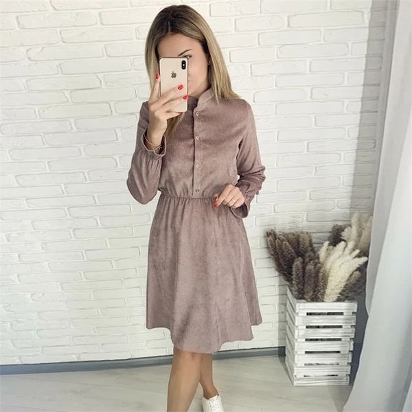 women casual front button ruffles a-line dress long sleeve o neck solid elegant casual party dress winter fashion dress 220317, Black;gray
women casual front button ruffles a-line dress long sleeve o neck solid elegant casual party dress winter fashion dress 220317, Black;gray