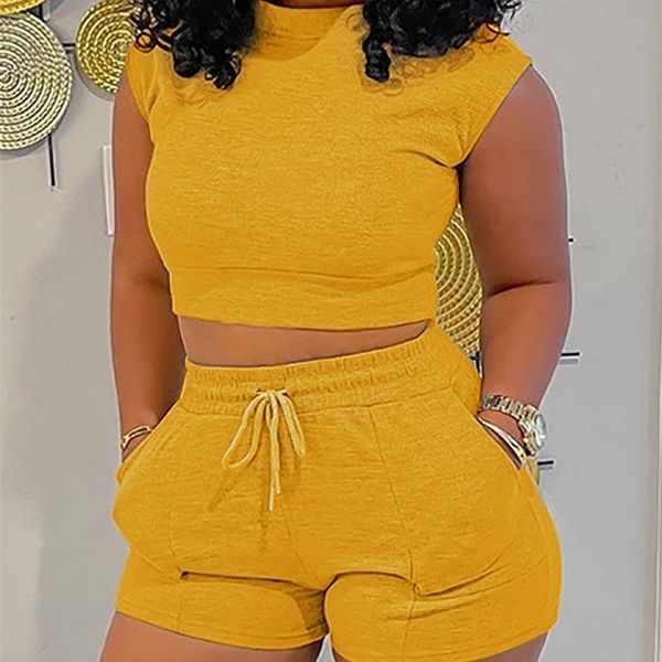 s-2xl summer women cap sleeve crop & drawstring pocket design shorts set casual solid sports wear oversized two piece suit 220510, White
s-2xl summer women cap sleeve crop & drawstring pocket design shorts set casual solid sports wear oversized two piece suit 220510, White