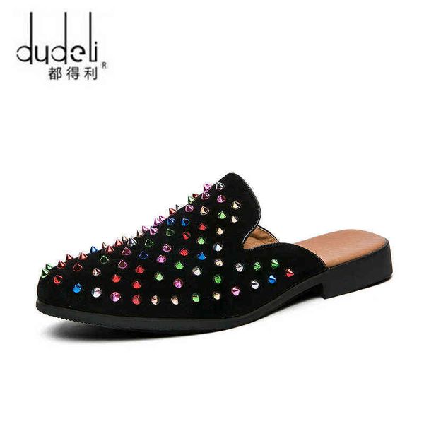 slippers fashion luxury dress shoes men casual shoes mules slippers chaussures mocassin homme slip on designer rivet shoes party loafers 220, Black
slippers fashion luxury dress shoes men casual shoes mules slippers chaussures mocassin homme slip on designer rivet shoes party loafers 220, Black