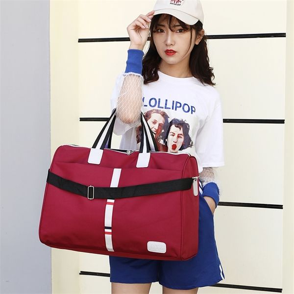 large capacity women travel bag waterproof stripe weekend overnight duffle s female hand luggage big packing cubes 220509
large capacity women travel bag waterproof stripe weekend overnight duffle s female hand luggage big packing cubes 220509