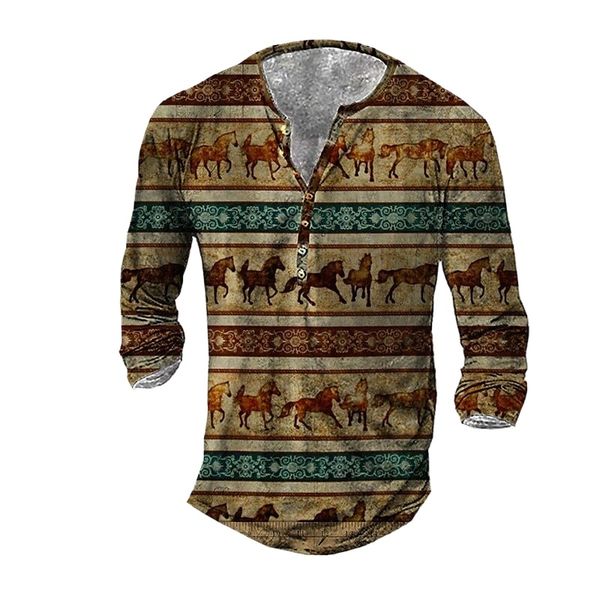 men's henley shirt tee t shirt 3d print graphic horse plus size henley daily sports button-down print long sleeve basic casual classic, White;black
men's henley shirt tee t shirt 3d print graphic horse plus size henley daily sports button-down print long sleeve basic casual classic, White;black