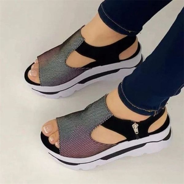 summer fashion height increase casual beach ladies sandals size 43 peep toe shoes of women wedge platform sandalias 220608, Black
summer fashion height increase casual beach ladies sandals size 43 peep toe shoes of women wedge platform sandalias 220608, Black