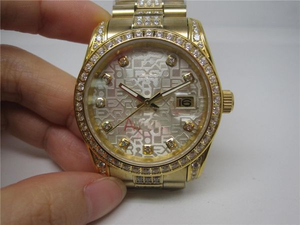 classic woman watch date clock mechanical automatic movement stainless steel watches 36mm gold face sapphire glass diamonds on the band 192, Slivery;golden
classic woman watch date clock mechanical automatic movement stainless steel watches 36mm gold face sapphire glass diamonds on the band 192, Slivery;golden