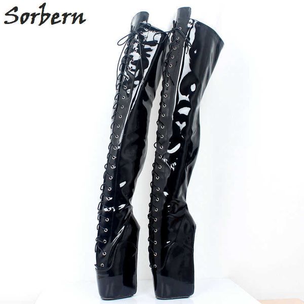 sorbern patent black mid thigh high boots women ballet wedges high heels lace up fetish for drag queen shoes custom wide
sorbern patent black mid thigh high boots women ballet wedges high heels lace up fetish for drag queen shoes custom wide