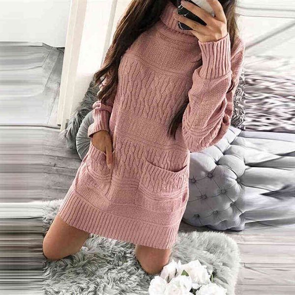 women casual front pockets knitted sweater dress long sleeve turtleneck solid warm high street mini dress 2021 winter dress t220804, Black;gray
women casual front pockets knitted sweater dress long sleeve turtleneck solid warm high street mini dress 2021 winter dress t220804, Black;gray
