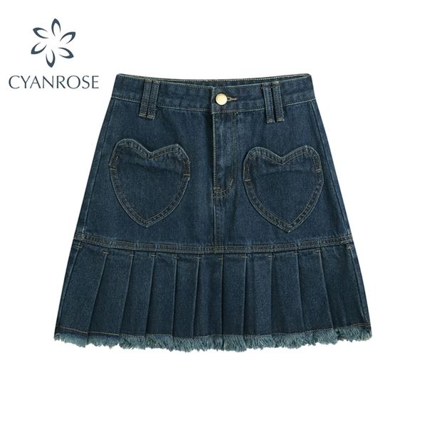high waist y2k pleated denim skirt women casual love graphic pocket blue washed mini summer streetwear e-girl outfits 220401, Black
high waist y2k pleated denim skirt women casual love graphic pocket blue washed mini summer streetwear e-girl outfits 220401, Black