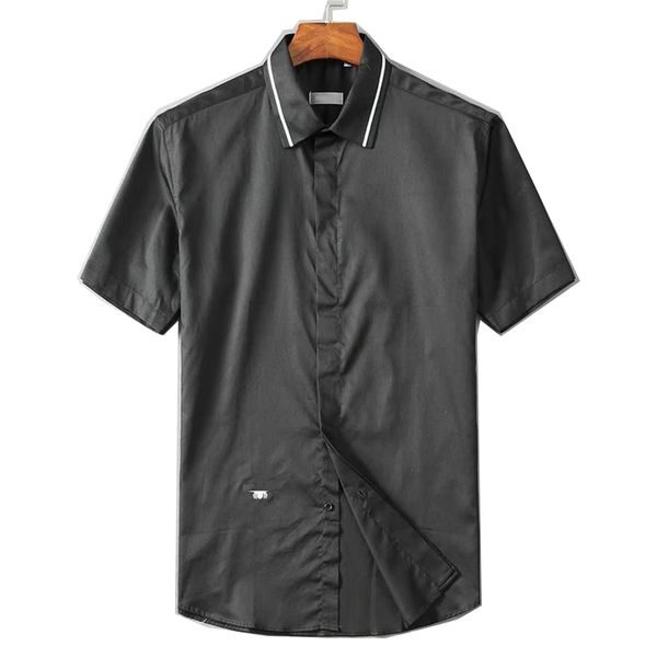 men's casual shirts new short sleeve shirt pure cotton embroidery badges european and american style business shirt, White;black
men's casual shirts new short sleeve shirt pure cotton embroidery badges european and american style business shirt, White;black