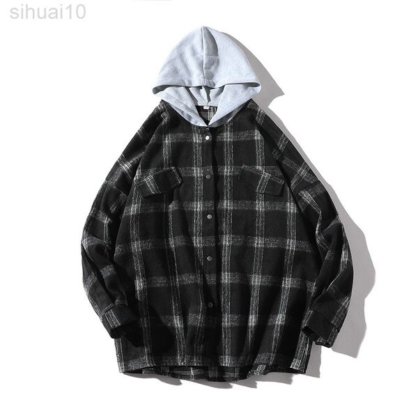 new spring autumn men shirt with hooded brand hip hop lattice shirt coat men streetwear single breasted shirts men clothing 2022 l220730, Black
new spring autumn men shirt with hooded brand hip hop lattice shirt coat men streetwear single breasted shirts men clothing 2022 l220730, Black