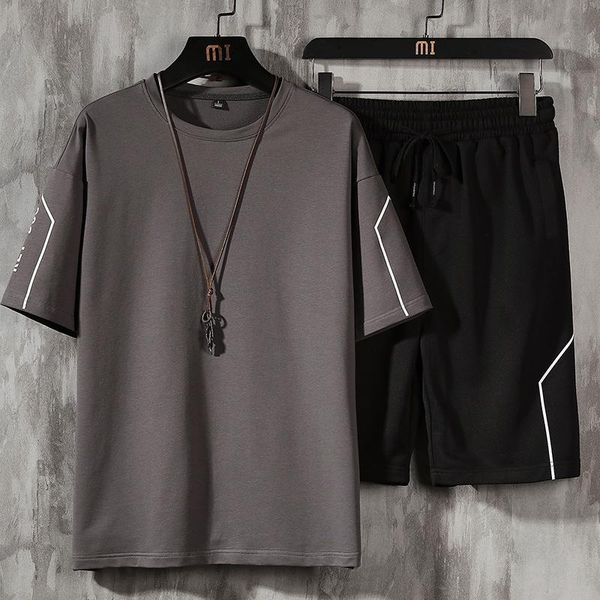 men's tracksuits t shirt and short set male summer casual sleeve pants suits sports running streetwear tshirts, Gray
men's tracksuits t shirt and short set male summer casual sleeve pants suits sports running streetwear tshirts, Gray