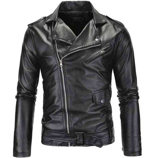 men's locomotive leather jackets new fashion male oblique zipper slim pu leather suede coats outwear leather jackets size 4xl t220728, Black
men's locomotive leather jackets new fashion male oblique zipper slim pu leather suede coats outwear leather jackets size 4xl t220728, Black