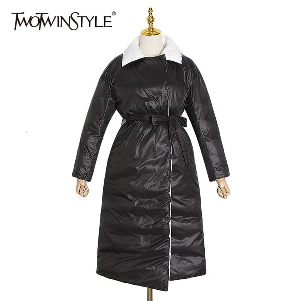 casual parkas for women lapel long sleeve patchwork lace up tunic cotton coats female winter fashion clothing 210423, Black
casual parkas for women lapel long sleeve patchwork lace up tunic cotton coats female winter fashion clothing 210423, Black