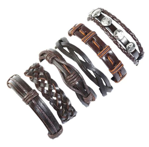fashion rivet series men woman cowhide bracelet diy beaded strands brown wax thread braid combination suit bracelet 6styles/1set, Black
fashion rivet series men woman cowhide bracelet diy beaded strands brown wax thread braid combination suit bracelet 6styles/1set, Black
