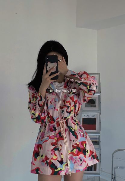 women's wool & blends 21 spring and summer camouflage windbreaker coat style waist closing thin dress light smooth fabric colorful, Black
women's wool & blends 21 spring and summer camouflage windbreaker coat style waist closing thin dress light smooth fabric colorful, Black