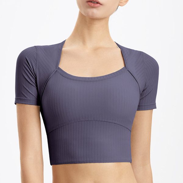 lu yoga-tx43 new fitness clothes women's short-sleeved shirt navel t-shirt close-fitting sports running breathable outer wear slim plea
lu yoga-tx43 new fitness clothes women's short-sleeved shirt navel t-shirt close-fitting sports running breathable outer wear slim plea