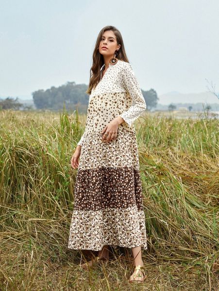 notch neck colorblock smock dress 06kw#, Black;gray
notch neck colorblock smock dress 06kw#, Black;gray