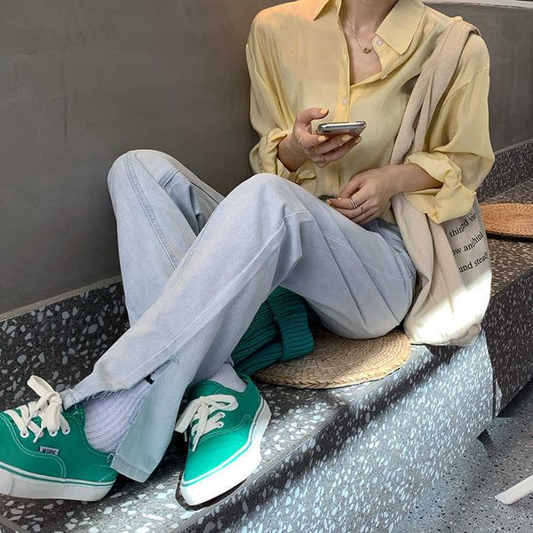 korea ulzzang women solid color vintage split casual jeans fashion harajuku chic high waist punk ins trousers straight jea 210608, Blue
korea ulzzang women solid color vintage split casual jeans fashion harajuku chic high waist punk ins trousers straight jea 210608, Blue