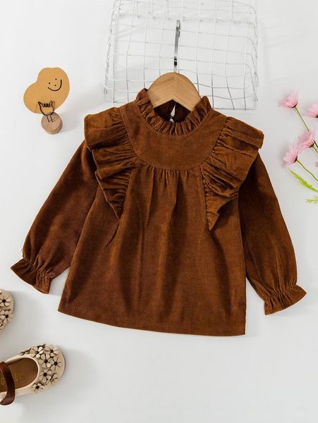 toddler girls flounce sleeve ruffle trim corduroy blouse she, White;black
toddler girls flounce sleeve ruffle trim corduroy blouse she, White;black