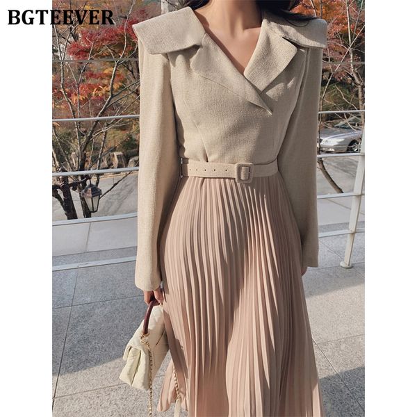 bgteever spring lapel women pleated dress long sleeve belted slim waist female a-line dress 2022 elegant ladies vestidos, Black;gray
bgteever spring lapel women pleated dress long sleeve belted slim waist female a-line dress 2022 elegant ladies vestidos, Black;gray