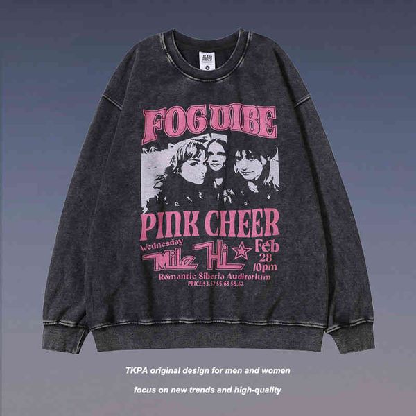 tkpa tide brand american high street portrait print round neck hoodie men and women's autumn personality do old wash long sleeves, Black
tkpa tide brand american high street portrait print round neck hoodie men and women's autumn personality do old wash long sleeves, Black