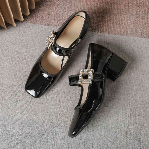 dress shoes su yinyin square head french leather shoes buckle ballet flat women's single mary jane autumn gj8a, Black
dress shoes su yinyin square head french leather shoes buckle ballet flat women's single mary jane autumn gj8a, Black