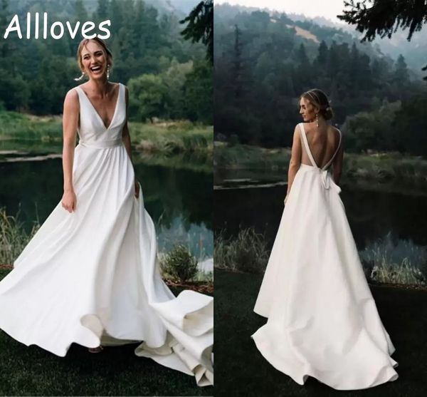 v neck simple wedding gowns backless sleeveless a line boho garden country bridal dresses fashion sweep train brides robes de mariée bohemia, White
v neck simple wedding gowns backless sleeveless a line boho garden country bridal dresses fashion sweep train brides robes de mariée bohemia, White