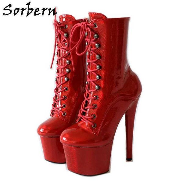 sorbern 17cm red snake holo boots women for pole dancers lace up platform heels custom colors buckles ins fashion shoes ladies, Black
sorbern 17cm red snake holo boots women for pole dancers lace up platform heels custom colors buckles ins fashion shoes ladies, Black