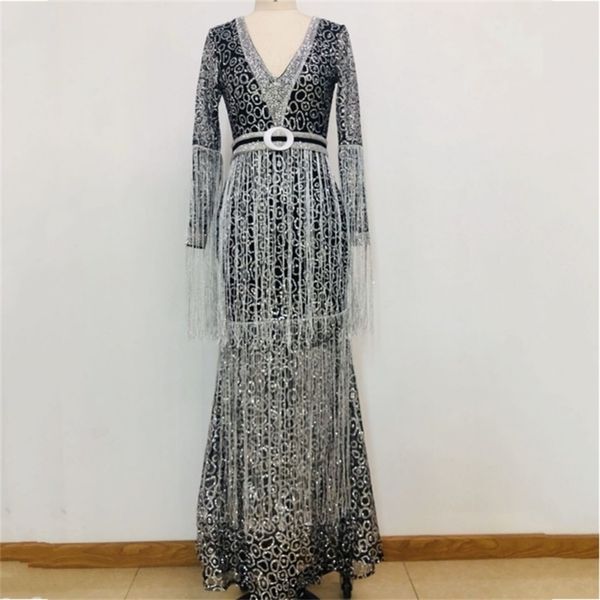 african dresses for women tassel sleeve vneck sling sequin long empire fashion new maxi dress africa clothing y200910, White
african dresses for women tassel sleeve vneck sling sequin long empire fashion new maxi dress africa clothing y200910, White