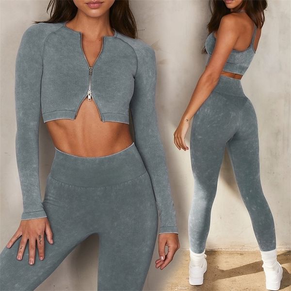 1pcs seamless women's yoga set workout sportswear gym clothing fitness long sleeve crop high waist leggings sports suits 220317, Gray
1pcs seamless women's yoga set workout sportswear gym clothing fitness long sleeve crop high waist leggings sports suits 220317, Gray