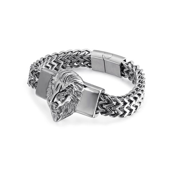 beaded strands 316l stainless steel gold plated lion head bracelet for men gold color franco, Black
beaded strands 316l stainless steel gold plated lion head bracelet for men gold color franco, Black