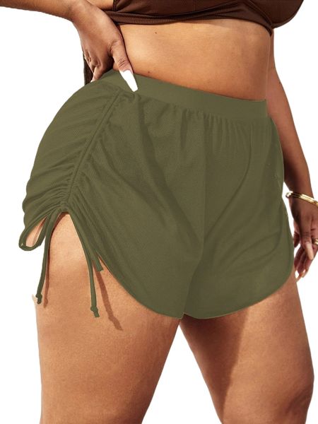 plus drawstring side cover up shorts without bikini panty m76l#, Black
plus drawstring side cover up shorts without bikini panty m76l#, Black