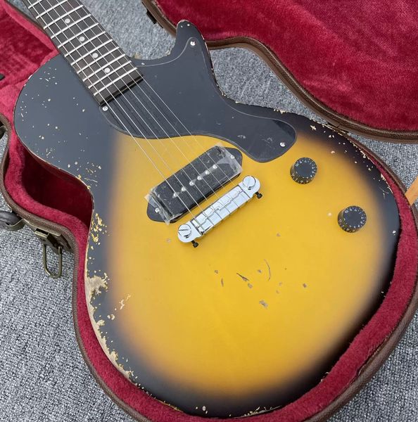 aged limited lp junior 57 electric guitar 1 piece solid mahogany black dog-ear p-90 pickup bridge wraparound can customize
aged limited lp junior 57 electric guitar 1 piece solid mahogany black dog-ear p-90 pickup bridge wraparound can customize