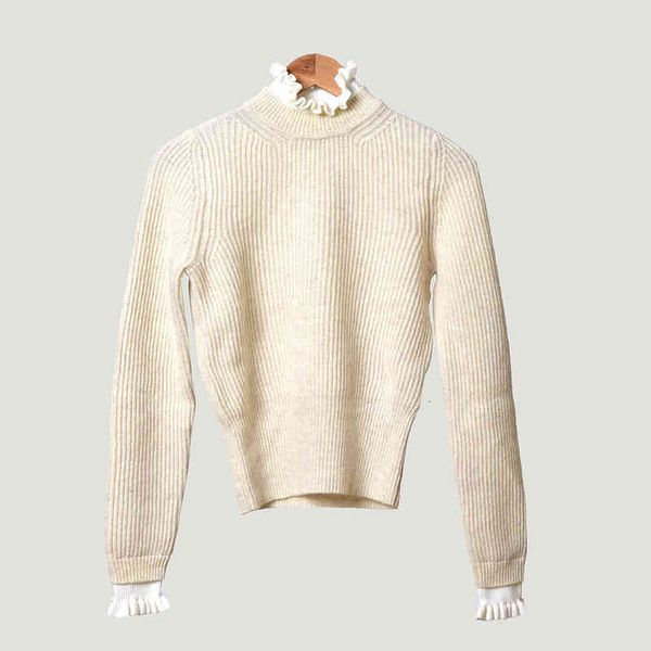 women's sweaters family autumn and winter style temperament lady solid color fungus edge collar versatile knitwear blouse women, White;black
women's sweaters family autumn and winter style temperament lady solid color fungus edge collar versatile knitwear blouse women, White;black