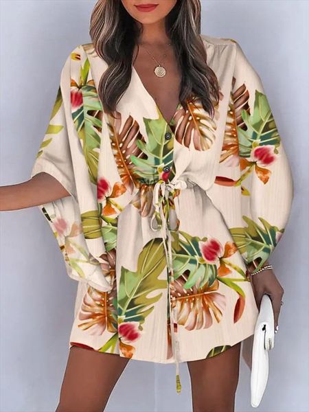 fashion leaf leopard printed harajuku dress elegant batwing sleeve lace-up party summer v-neck irregular women mini, Black;gray
fashion leaf leopard printed harajuku dress elegant batwing sleeve lace-up party summer v-neck irregular women mini, Black;gray