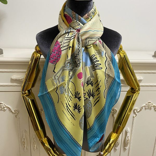 women's square scarf 100% silk material yellow print pattern beautiful scarves shawl size 130cm -130cm, Blue;gray
women's square scarf 100% silk material yellow print pattern beautiful scarves shawl size 130cm -130cm, Blue;gray