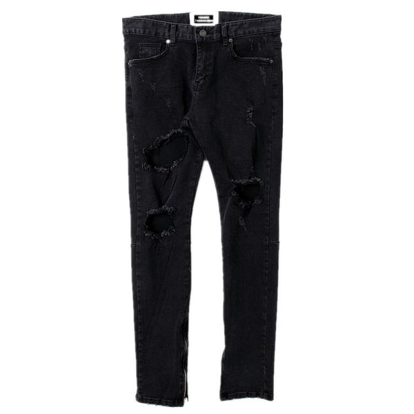 men's jeans knees tide thin hole black slim zipper feet autumn and winter trousers high street, Blue
men's jeans knees tide thin hole black slim zipper feet autumn and winter trousers high street, Blue