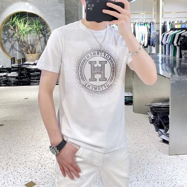fashion round collar mercerized cotton trend short sleeve t shirt for men 2022 summer ironed diamond youth handsome slim half sleeve, White;black
fashion round collar mercerized cotton trend short sleeve t shirt for men 2022 summer ironed diamond youth handsome slim half sleeve, White;black