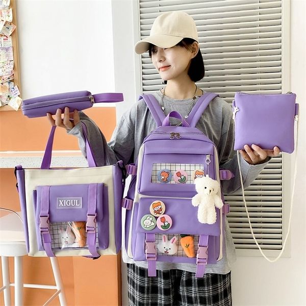 kawaii women backpack cartoon student girl school bag multi-piece set female backpack cute high capacity school bags for girls 220323
kawaii women backpack cartoon student girl school bag multi-piece set female backpack cute high capacity school bags for girls 220323