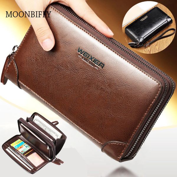 men long wallet double zipper coin pocket male purse casual business card holder vintage large clutch bag 220608, Red;black
men long wallet double zipper coin pocket male purse casual business card holder vintage large clutch bag 220608, Red;black