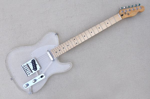 factory custom acrylic electric guitar with ss pickups transparent pcikguard chrome hardware maple fretboard can be customized
factory custom acrylic electric guitar with ss pickups transparent pcikguard chrome hardware maple fretboard can be customized