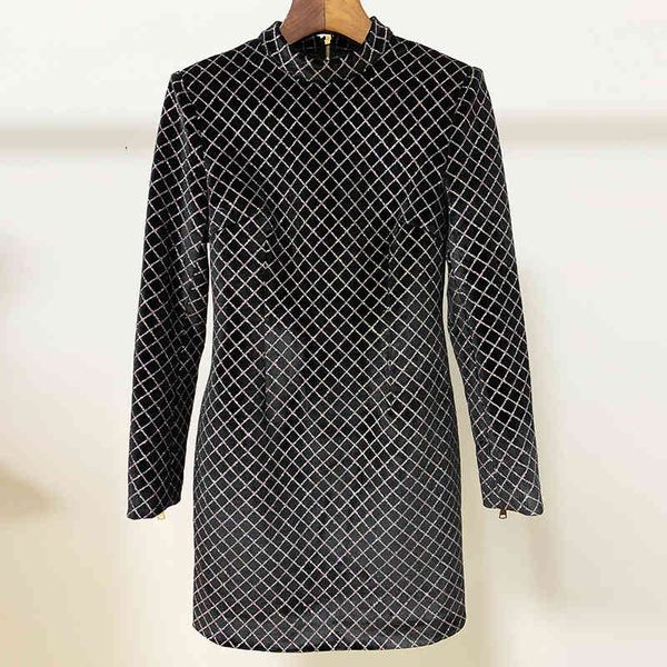 casual dresses autumn and winter 2022 stand collar rhombic plaid shiny gold powder velvet tight dress cam1, Black;gray
casual dresses autumn and winter 2022 stand collar rhombic plaid shiny gold powder velvet tight dress cam1, Black;gray
