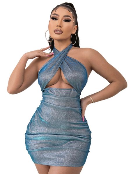 sxy wrap cross cut out backless metallic halter bodycon dress i4xb#, Black;gray
sxy wrap cross cut out backless metallic halter bodycon dress i4xb#, Black;gray